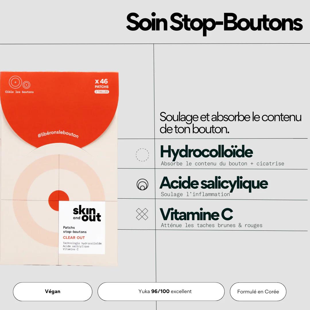 Clear Out - Patchs boutons hydricolloïde - SKIN & OUT
