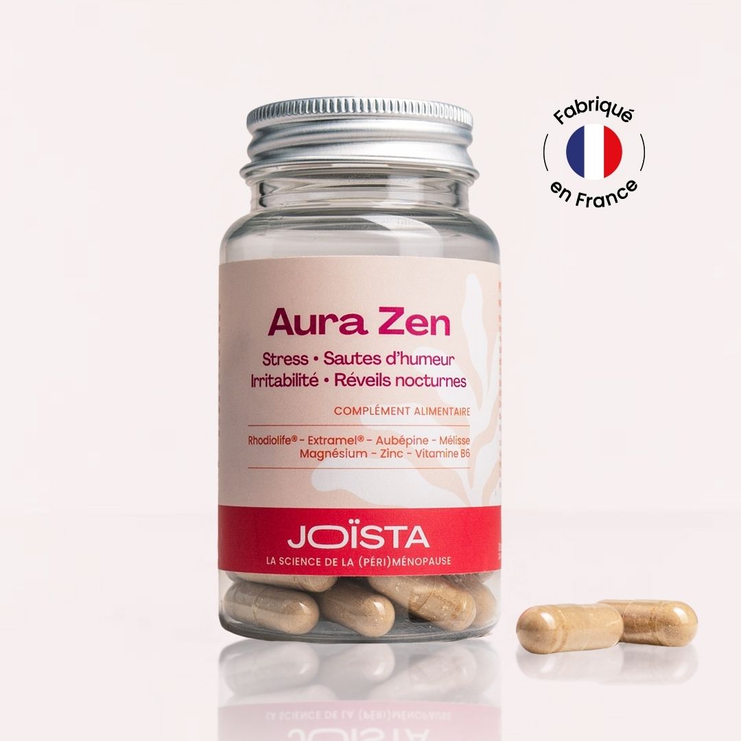 Compléments périménopause qui apaise le stress, régule l’humeur et améliore le sommeil - Aura Zen Joista