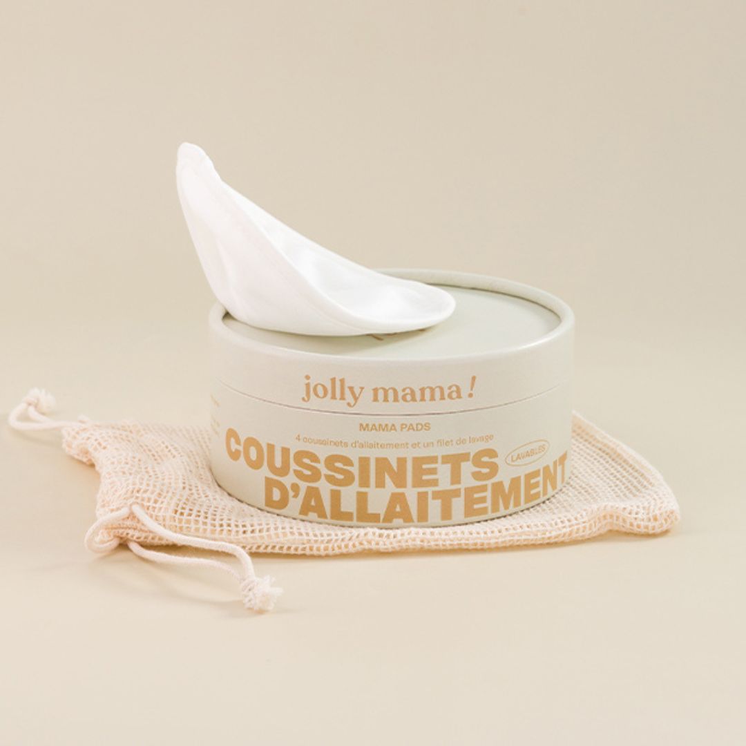 Lot de 4 Coussinets d'allaitement Jolly Mama avec filet de lavage