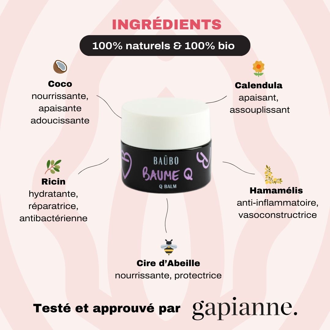 Le Baume Q, crème anti-irritation anus - Baûbo-Gapianne