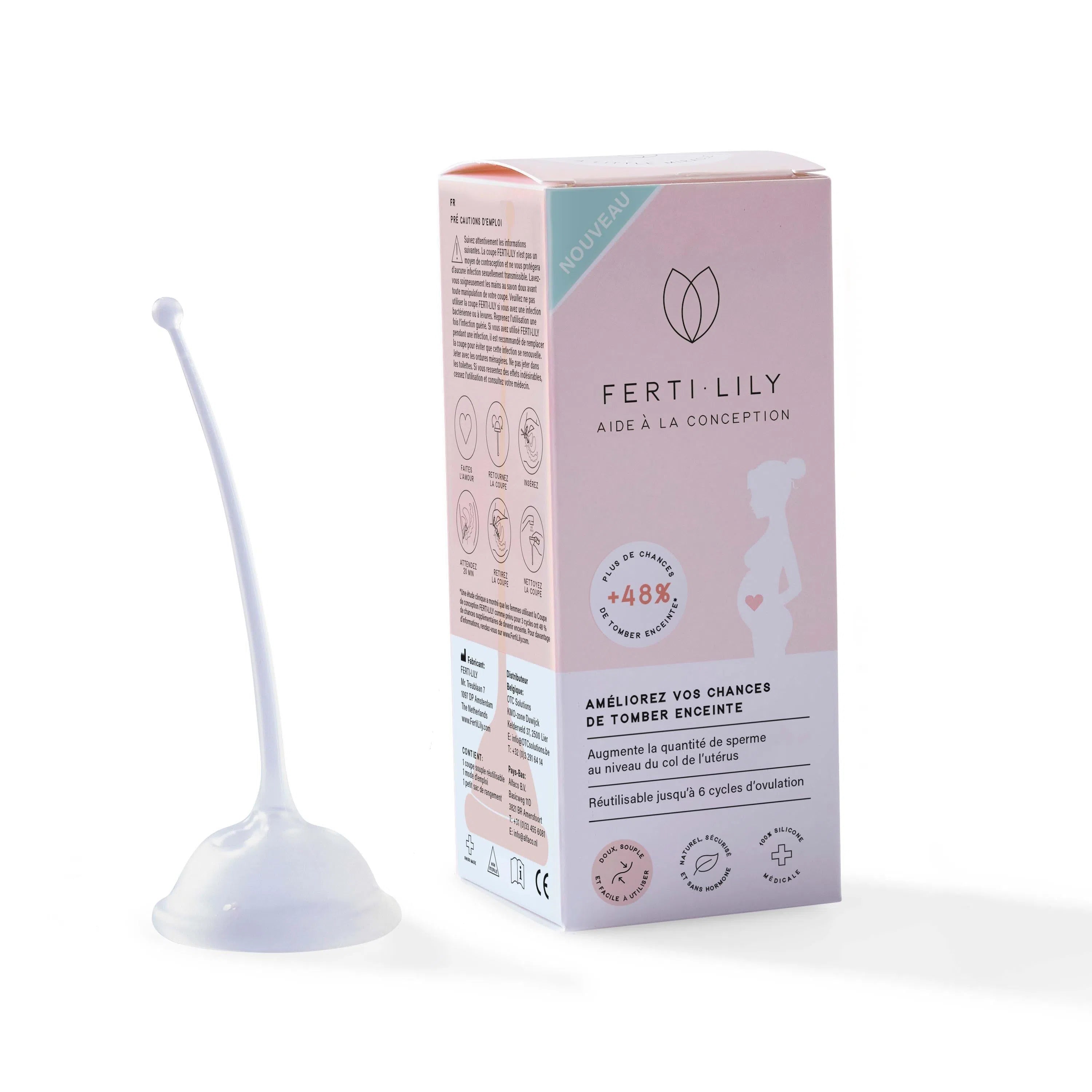 Une coupe de fertilité pour tomber enceinte de Fertilily à côté de sa boîte