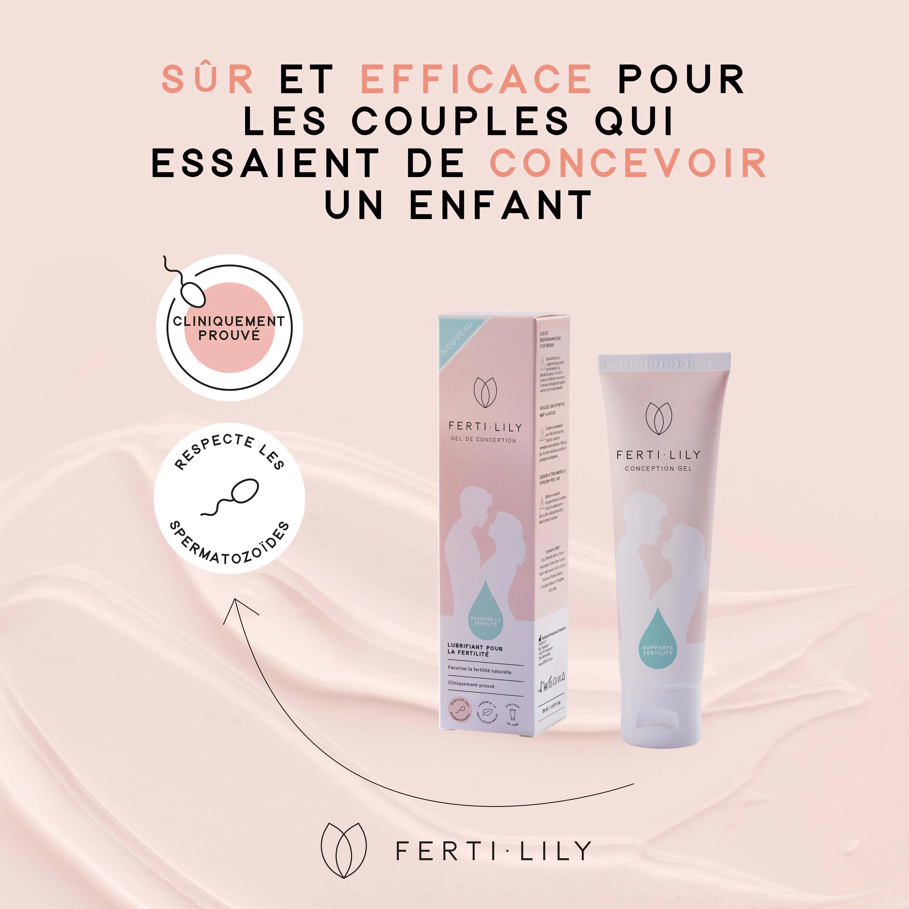 Gel lubirfiant qui auglente la durée de vie du spermatozoïde pour favoriser la fertilité naturelle et tomber enceinte de Fertilily avec avantages