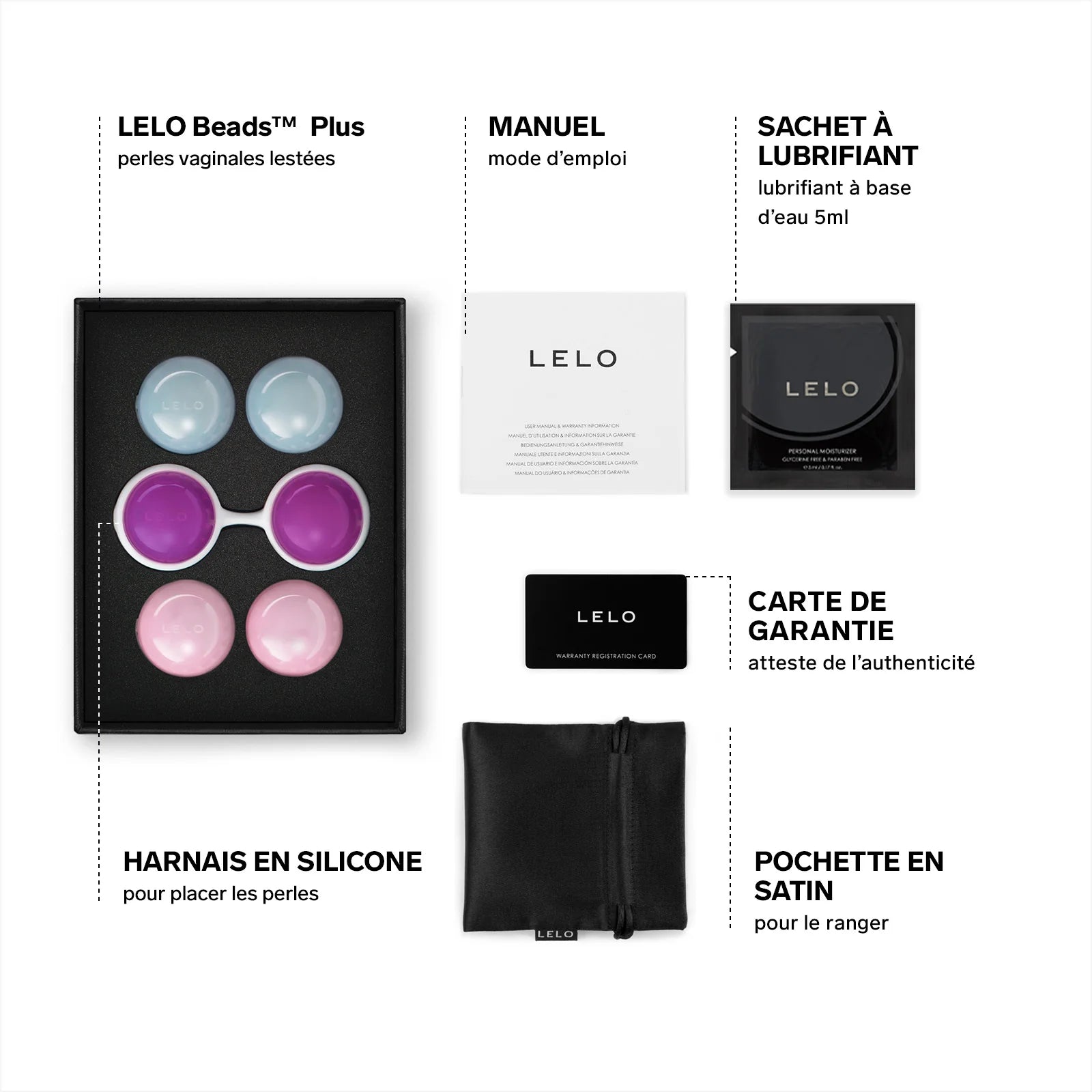 Coffret de 6 perles périnéales lestées - Lelo