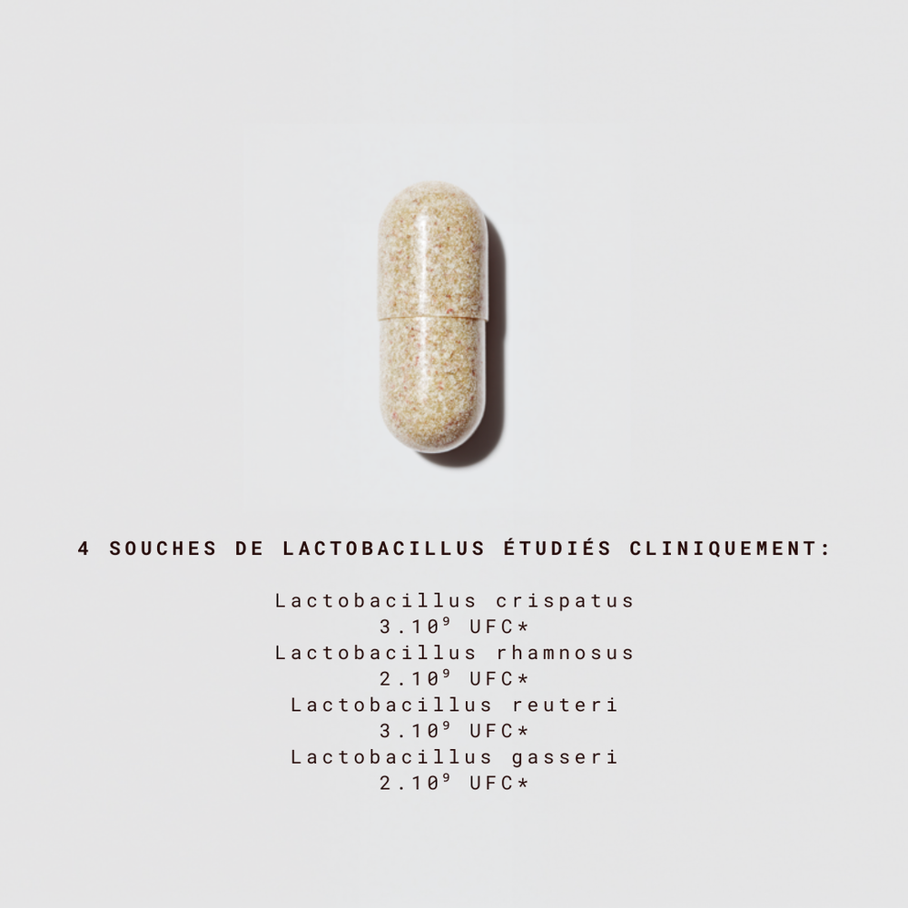 Probiotiques flore vaginale (Lactobacillus Reuteri, Rhamnosus, Crispatus et Gasseri)