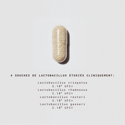 Probiotiques flore vaginale (Lactobacillus Reuteri, Rhamnosus, Crispatus et Gasseri)