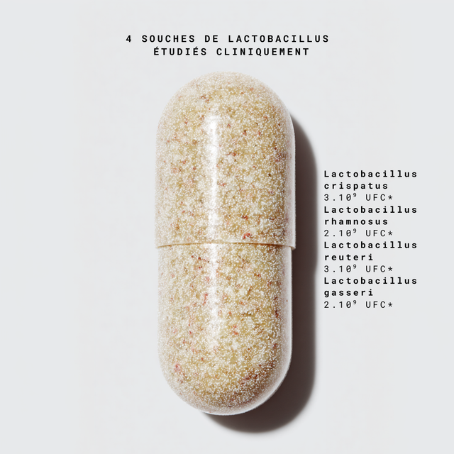 Probiotiques flore vaginale (Lactobacillus Reuteri, Rhamnosus, Crispatus et Gasseri)