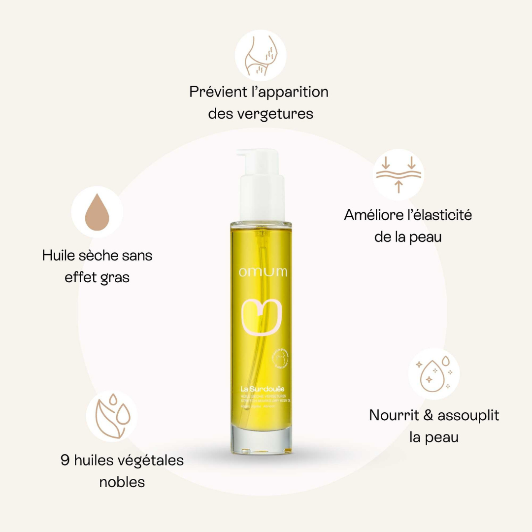 Huile anti-vergetures de grossesse - Omum