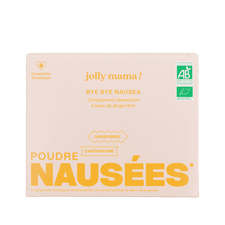 Jolly Mama - complément 100 % bio conçu pour soulager naturellement les nausées et vomissements liés à la grossesse