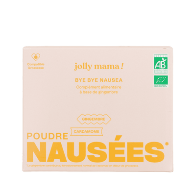 Jolly Mama - complément 100 % bio conçu pour soulager naturellement les nausées et vomissements liés à la grossesse
