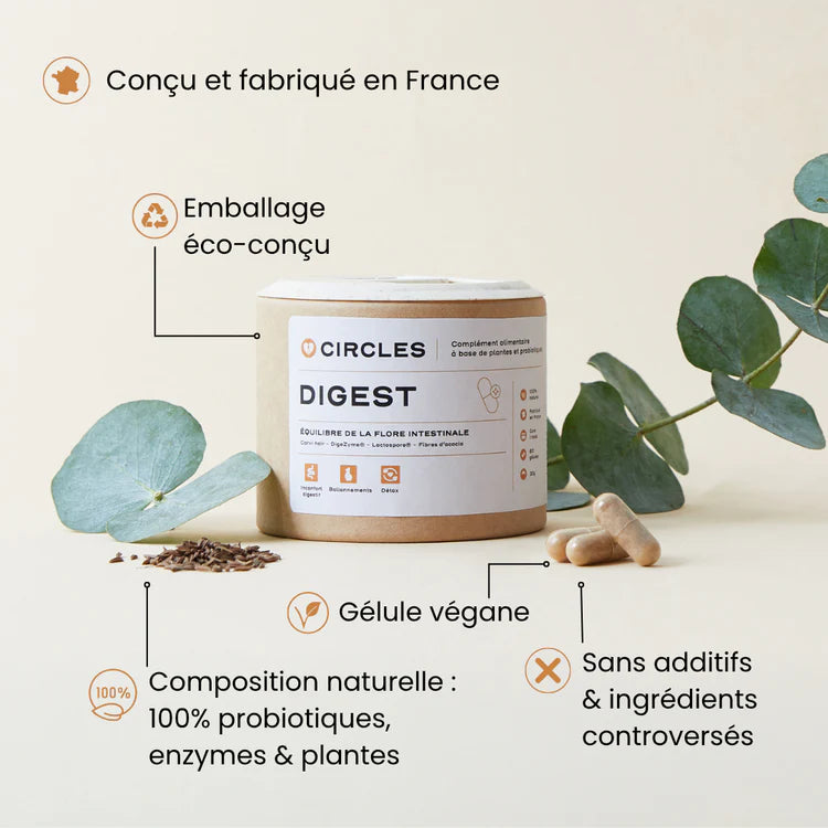 Probiotiques digestion et anti-ballonnement - Digest Circles