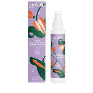 Huile de massage aphrodisiaque de la marque Goliate pour explorer votre corps et celui de votre partenaire