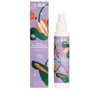 Huile de massage aphrodisiaque de la marque Goliate pour explorer votre corps et celui de votre partenaire