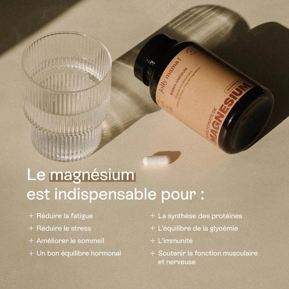 Compléments alimentaires Magnesium Bisglycinate pour combler vos besoins et réduire la fatigue - Jolly Mama