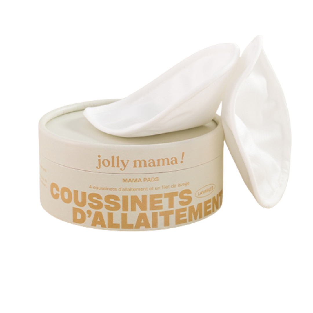 Lot de 4 Coussinets d'allaitement Jolly Mama avec filet de lavage