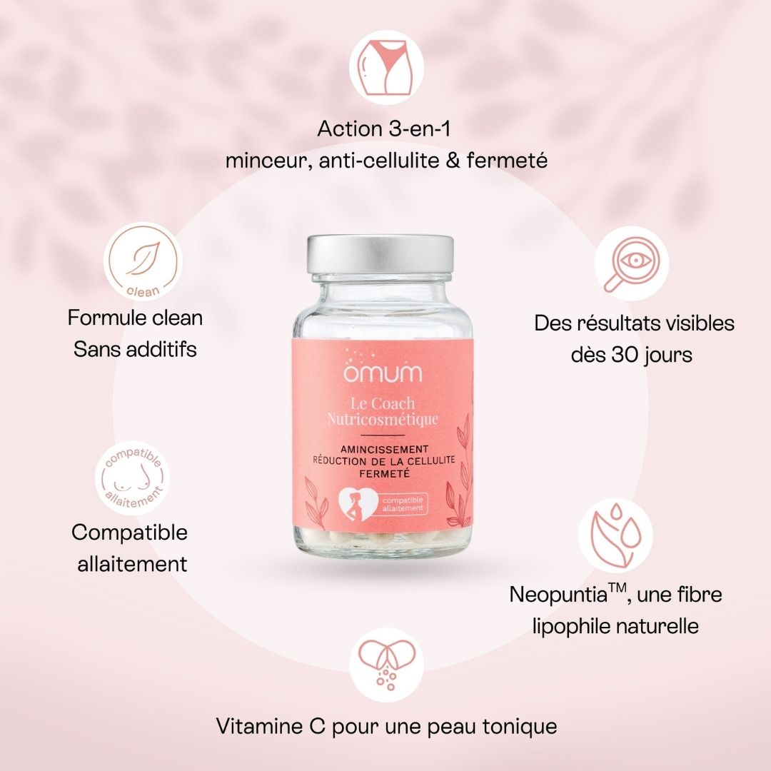 Complément alimentaire minceur 3 en 1, pour favoriser l’amincissement, réduire la cellulite et raffermir la peau - Omum