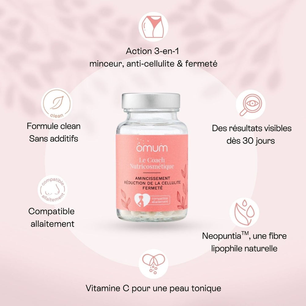Complément alimentaire minceur 3 en 1, pour favoriser l’amincissement, réduire la cellulite et raffermir la peau - Omum