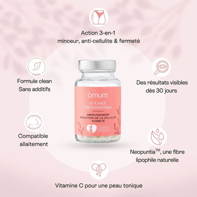 Complément alimentaire minceur 3 en 1, pour favoriser l’amincissement, réduire la cellulite et raffermir la peau - Omum