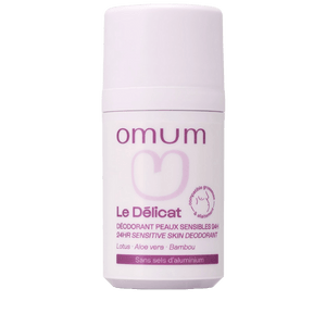 Le déodorant naturel d'Omum sans alcool régule la transpiration sans la bloquer et lutte contre les mauvaises odeurs corporelles