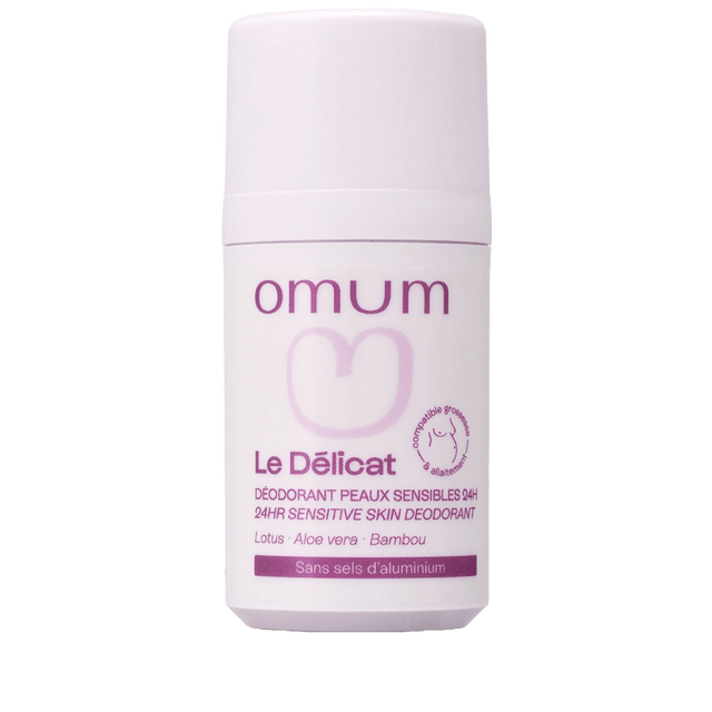 Le déodorant naturel d'Omum sans alcool régule la transpiration sans la bloquer et lutte contre les mauvaises odeurs corporelles