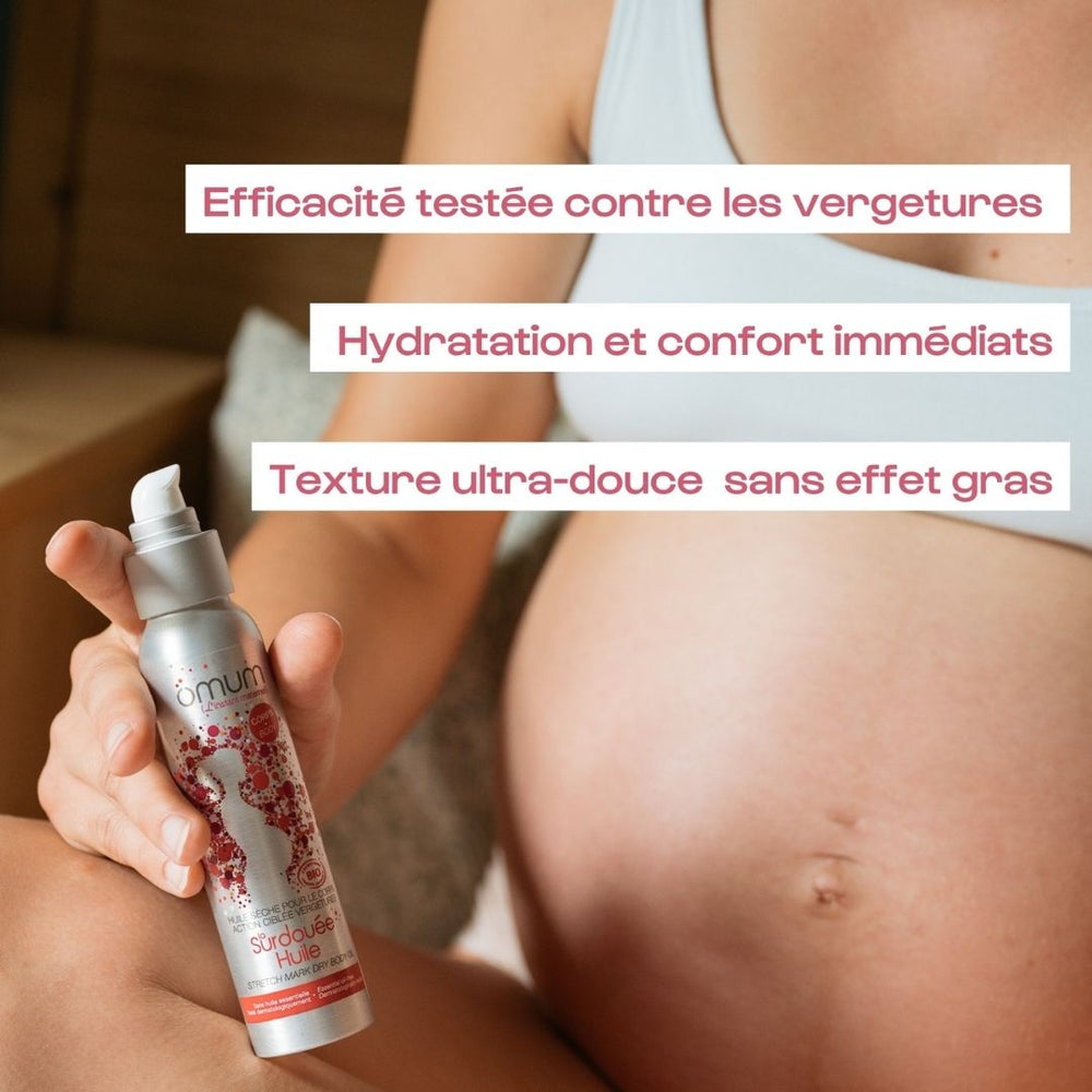 Huile anti-vergetures de grossesse - Omum