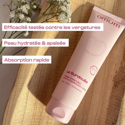 La crème La Surdouée protège, régénère la peau et prévient la formation des vergeture - Omum