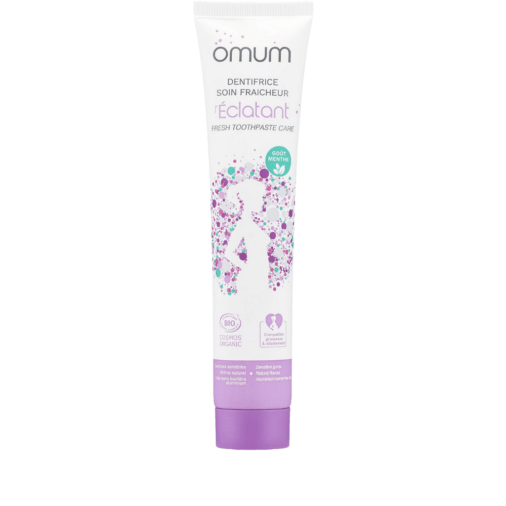 Omum - dentifrice bio sans fluor idéal pour les gencives sensibles ou irritée pour un sourrire éclatant