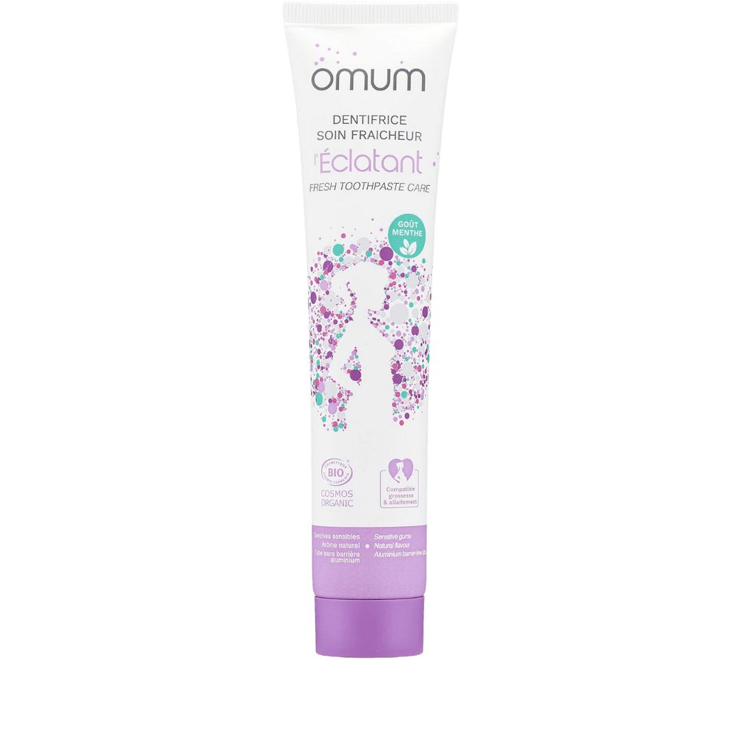 Omum - dentifrice bio sans fluor idéal pour les gencives sensibles ou irritée pour un sourrire éclatant