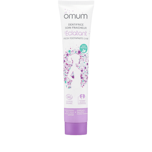 Omum - dentifrice bio sans fluor idéal pour les gencives sensibles ou irritée pour un sourrire éclatant