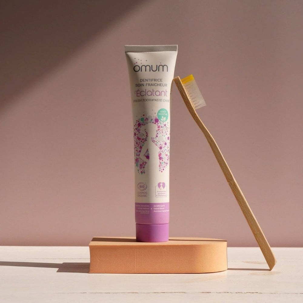 Omum - dentifrice bio sans fluor idéal pour les gencives sensibles ou irritée pour un sourrire éclatant