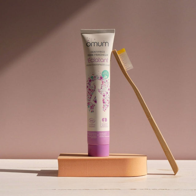 Omum - dentifrice bio sans fluor idéal pour les gencives sensibles ou irritée pour un sourrire éclatant