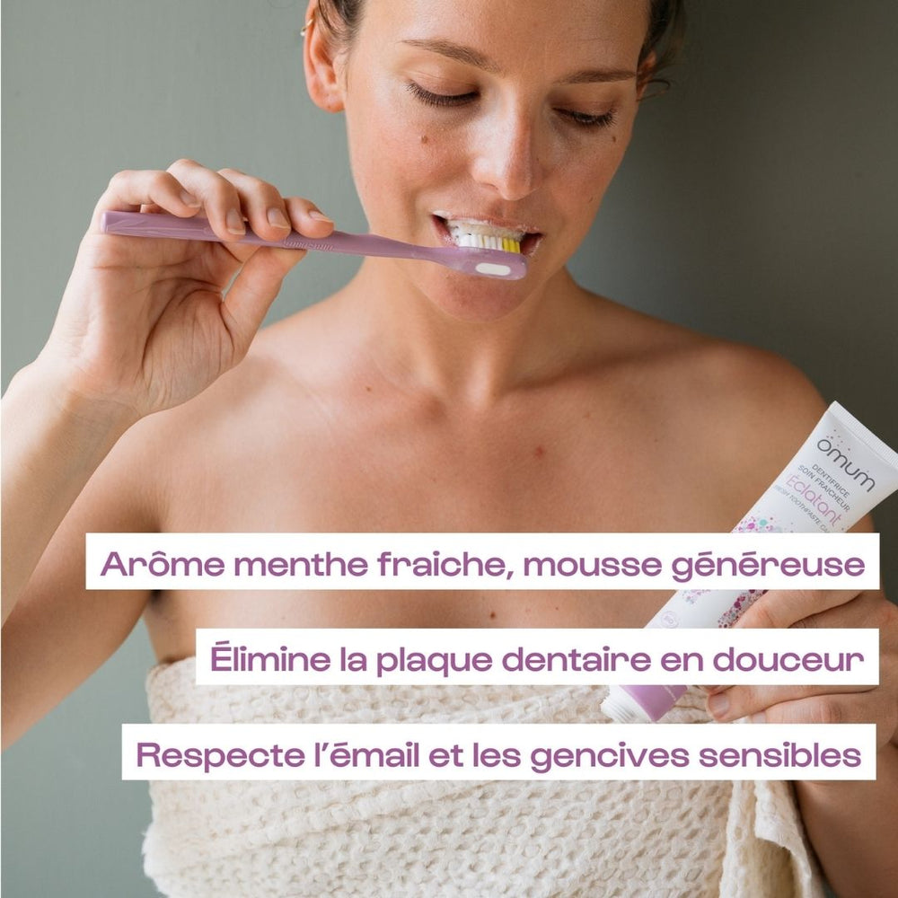 Omum - dentifrice bio sans fluor idéal pour les gencives sensibles ou irritée pour un sourrire éclatant