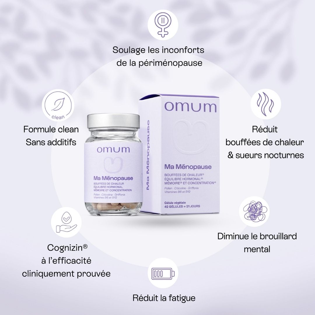 Compléments alimentaires ménopause et bouffées de chaleur - Omum