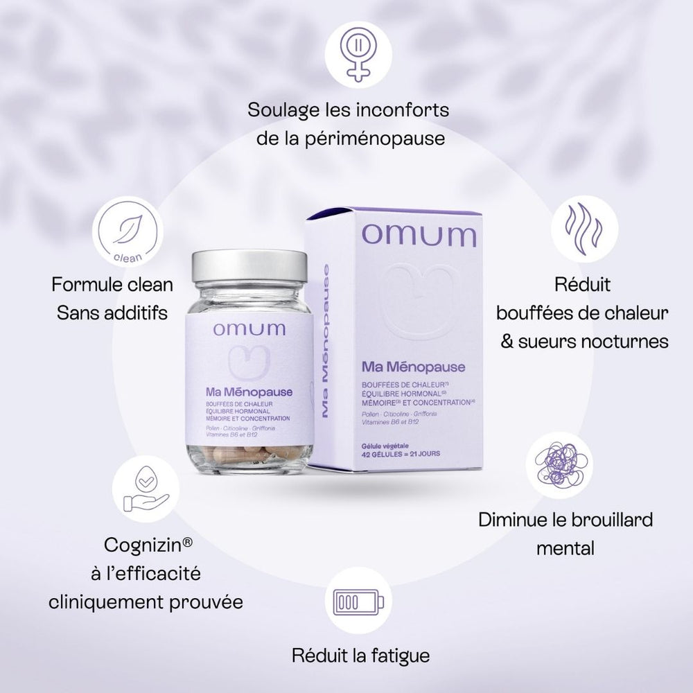 Compléments alimentaires ménopause et bouffées de chaleur - Omum