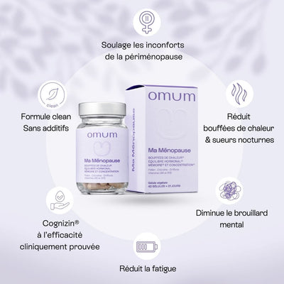 Compléments alimentaires ménopause et bouffées de chaleur - Omum