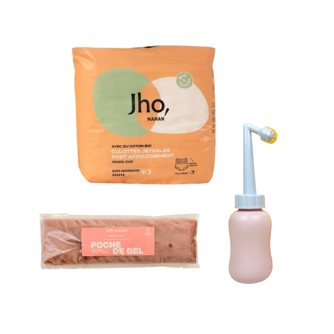 Pack Maternité : poche périnéale post accouchement, bidet & culotte post-partum Jho