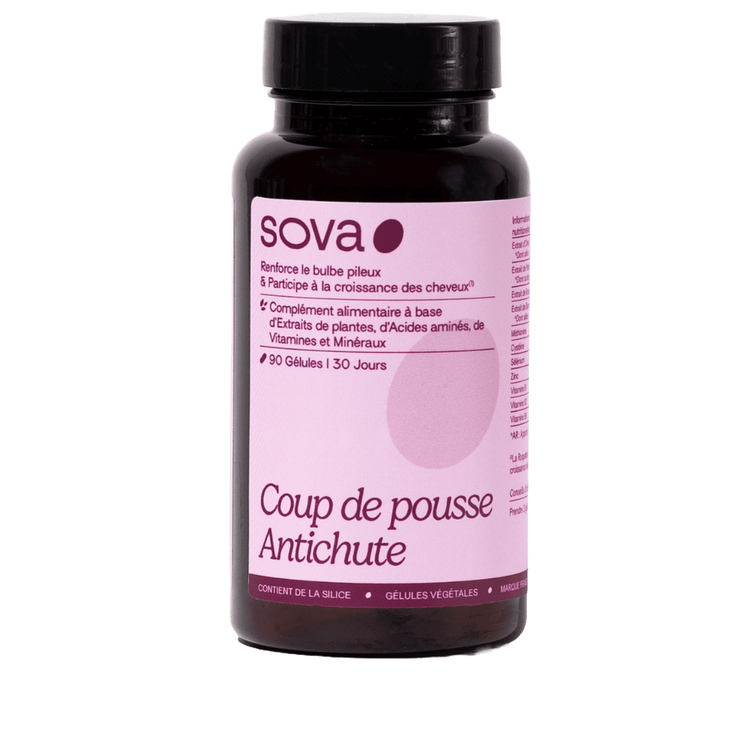Cure anti-chute de cheveux Sova qui favorise la pousse, freine la chute et renforce les cheveux fragiles