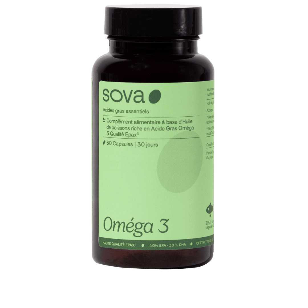 Oméga‑3 Sova d’origine marine pour soutenir le cœur, le fonctionnement du cerveau ainsi que l'équilibre hormonal
