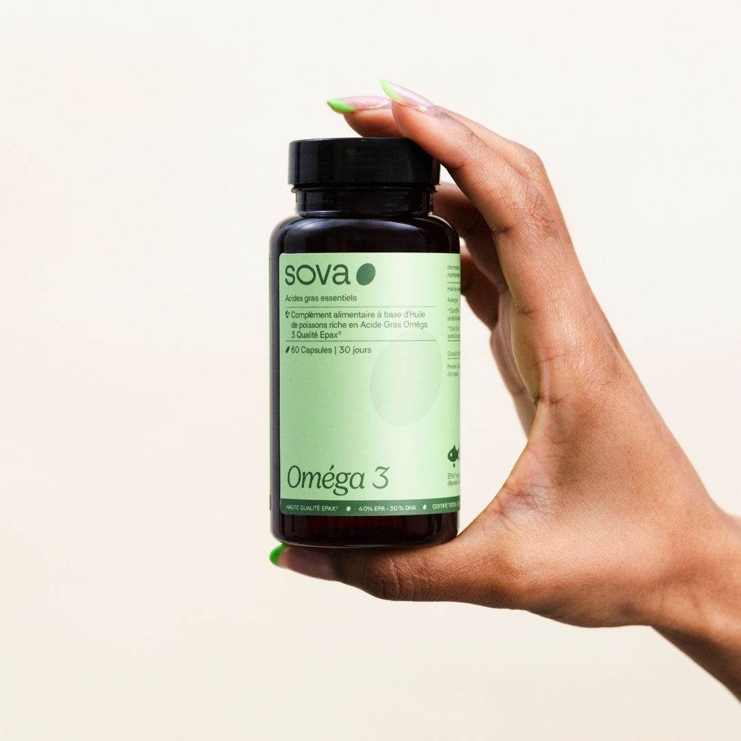 Oméga‑3 Sova d’origine marine pour soutenir le cœur, le fonctionnement du cerveau ainsi que l'équilibre hormonal