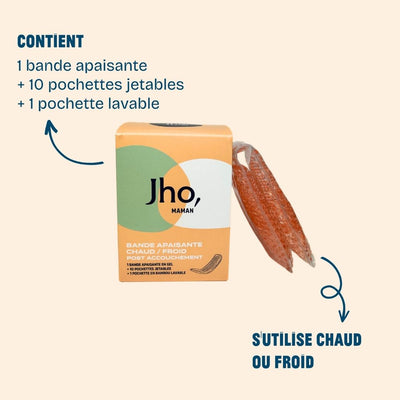 Jho - bande réutilisable à effet chaud ou froid pour soulager naturellement les douleurs du post-partum 