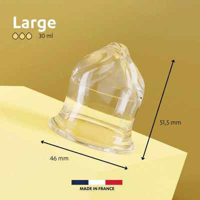 Zoom sur la large Cup menstruelle de Lunéale