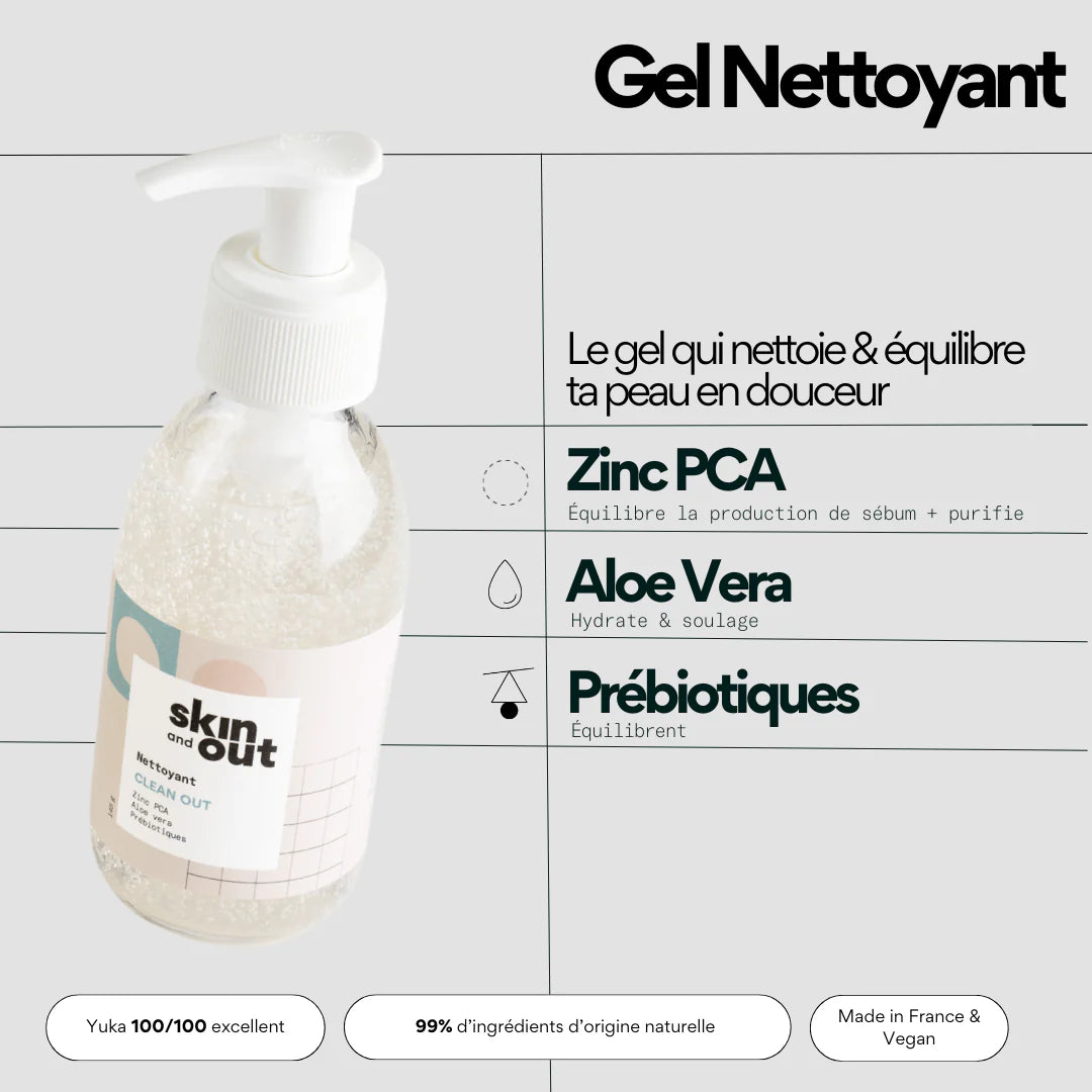 Nettoyant visage purificateur peau - SKIN & OUT