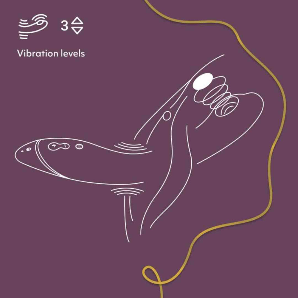 Schèma des trois niveaux de vibrations du OG, le vibromasseur pour point G de Womanizer