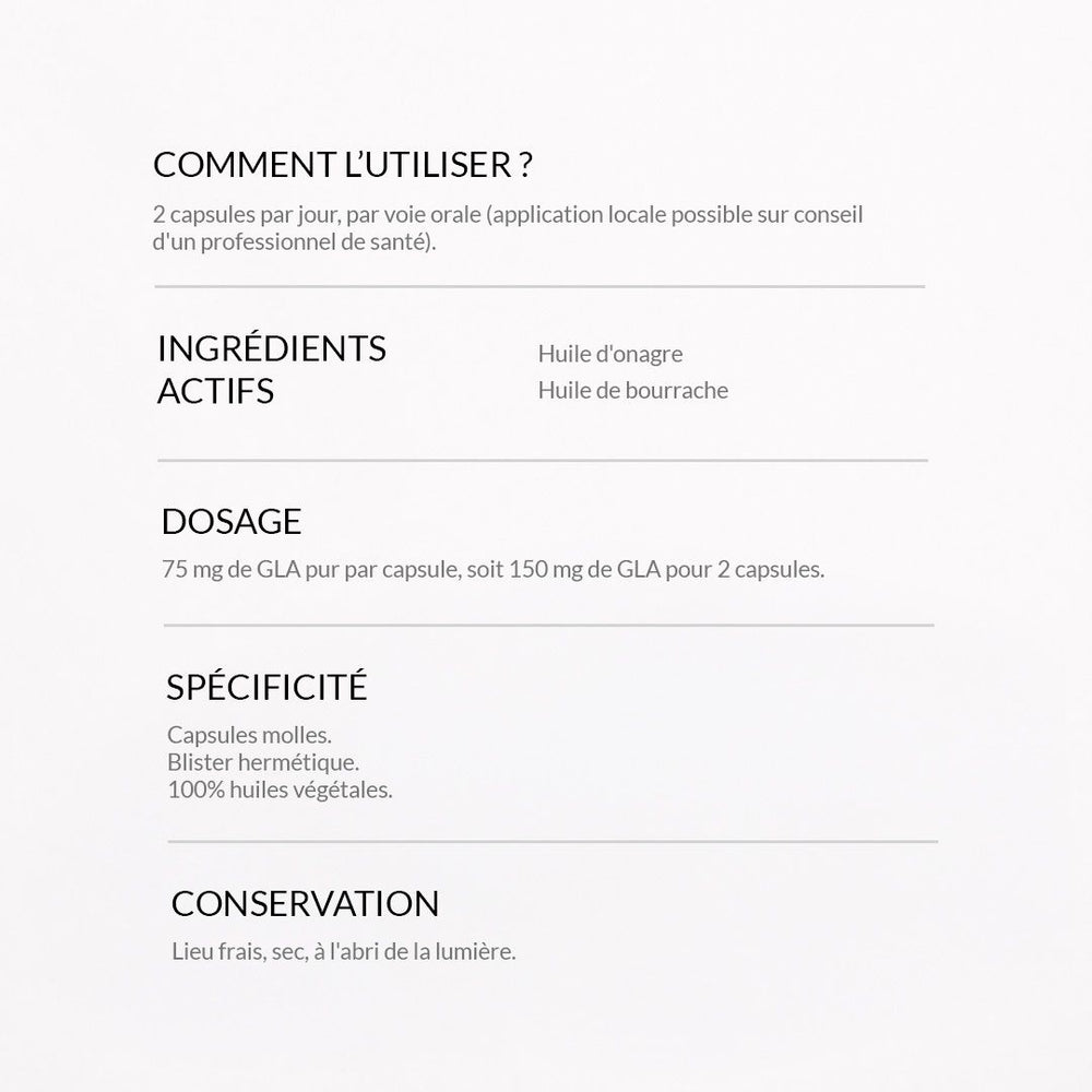 Sécheresse intime - Compléments Onagre, Bourrache, Vitamine E