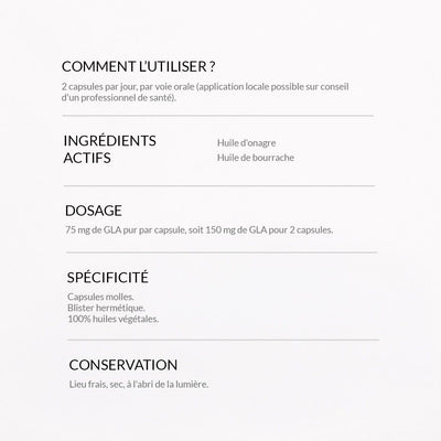 Sécheresse intime - Compléments Onagre, Bourrache, Vitamine E