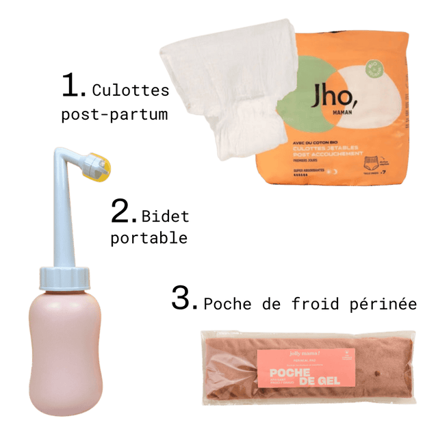 Maternity Pack: postpartum perineal pouch, bidet &amp; Jho postpartum panties
