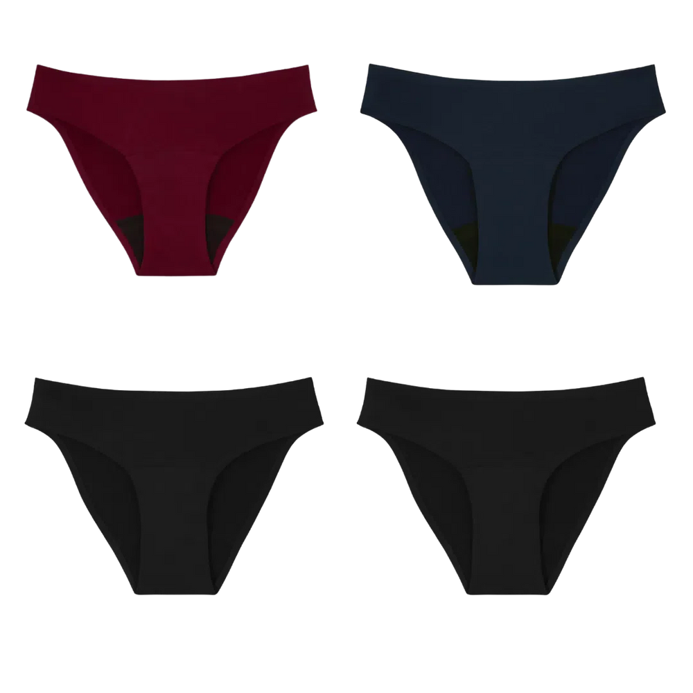 Pack de 4 culottes menstruelles - 3 flux moyen & 1 flux abondant-Gapianne