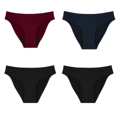 Pack de 4 culottes menstruelles - 3 flux moyen & 1 flux abondant-Gapianne