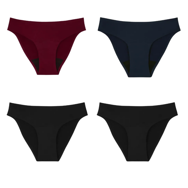 Pack de 4 culottes menstruelles - 3 flux moyen & 1 flux abondant-Gapianne