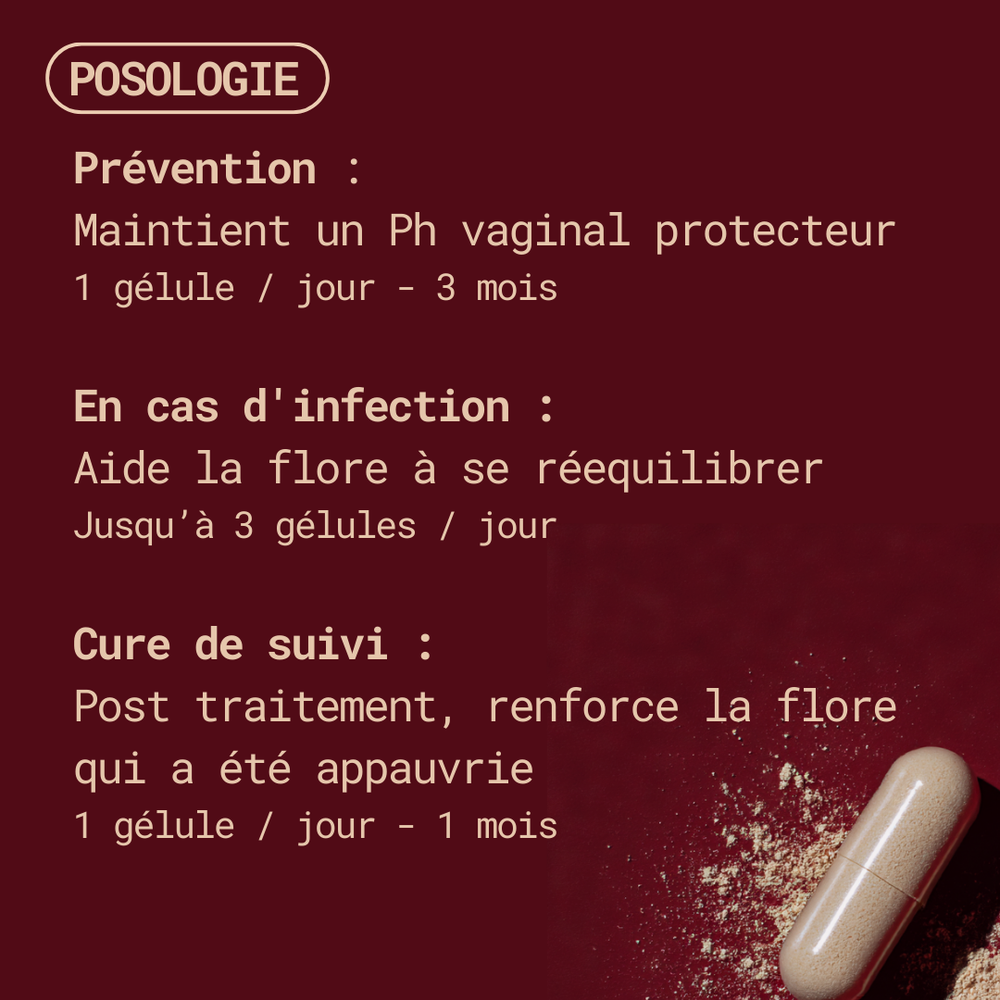Probiotiques flore intime - Mycose, Vaginose, Irritations & Odeurs - Gapianne