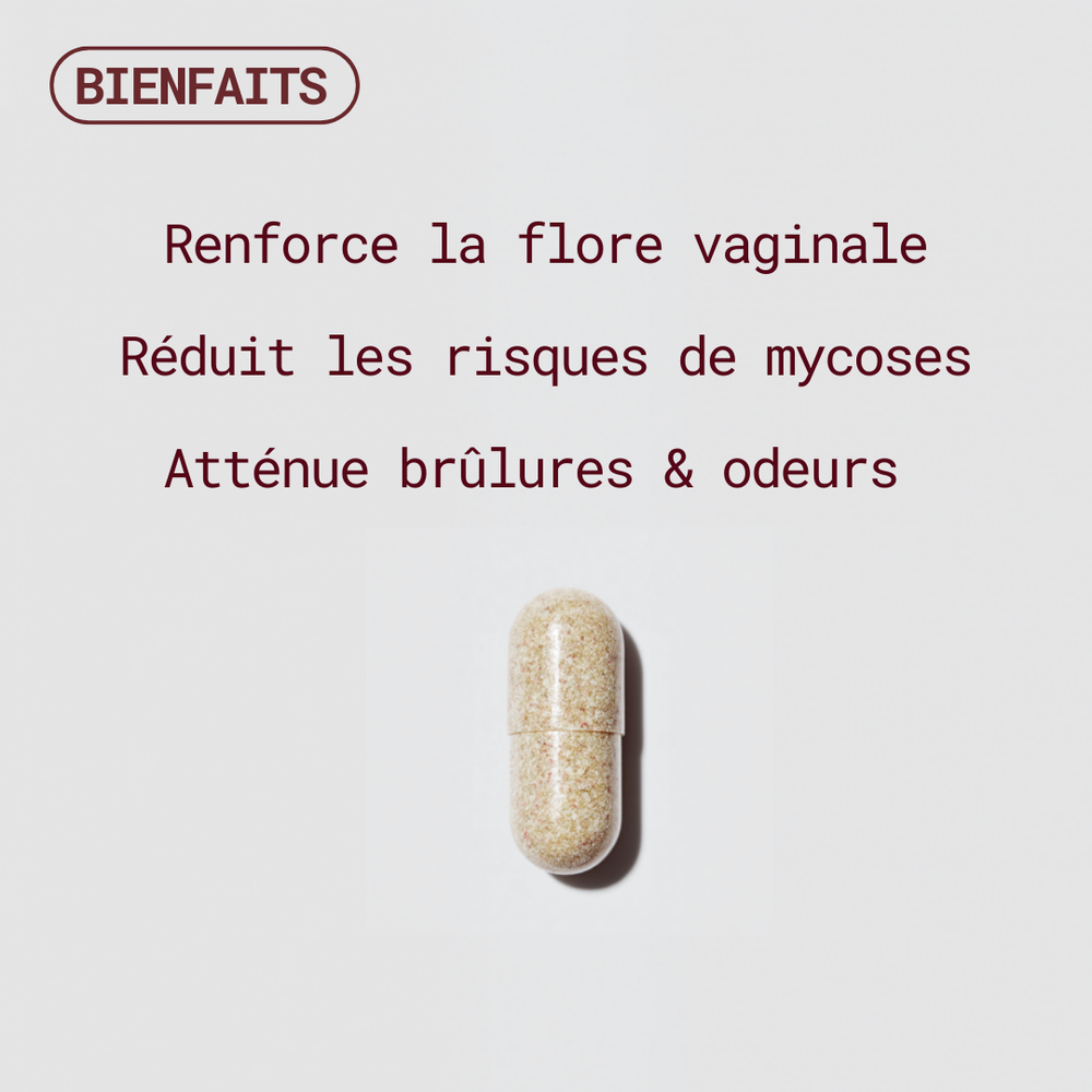 Probiotiques flore intime - Mycose, Vaginose, Irritations & Odeurs - Gapianne